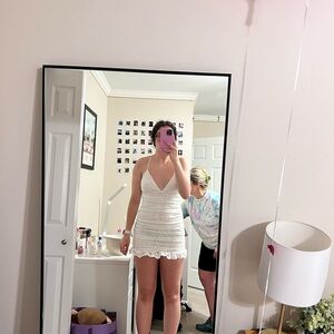 White lucy in the sky mini dress